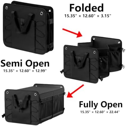 Sturdy heavy duty trunk organizer for suv and Cars Large Capacity Black
