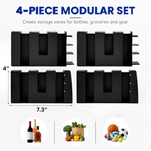 4 PCS Car Trunk Organizer Blocks, Grocery Divider Cargo Containment