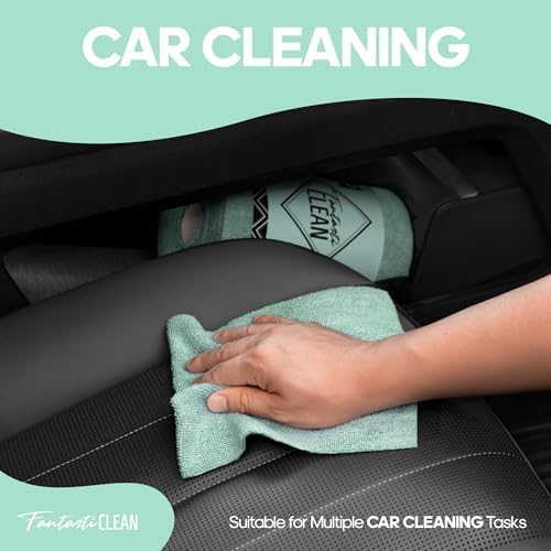 Microfiber Cleaning Cloth Roll, 60 Pack, 8" x 8", Mint Green