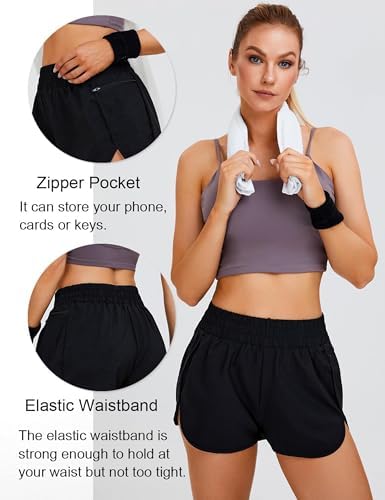 Womens Quick-Dry Running Shorts Gym Athletic Shorts 1.75"