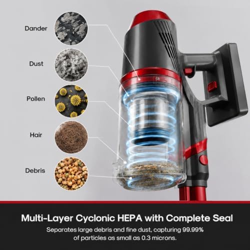 Cordless Vacuum Cleaner For Home Upgraded 250W 50mins Stick Vacuum