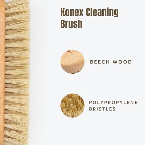 Peanut Scrub Brush, Wooden Hand Cleaning Brush, Stiff Nylon, 2 Pack