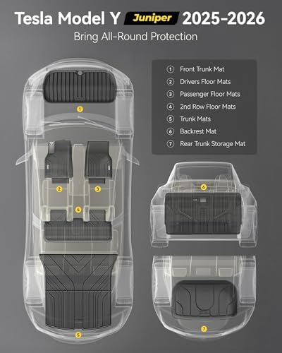 Tesla New Model Y Juniper 2025 2026 2027 Floor Mats, Not for Standard