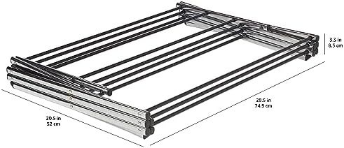 Foldable Portable Metal Clothes Drying Rack for Indoor Air Drying, Energy Saving, 14.5 x 29.5 x 41.8 inches, Chrome Silver