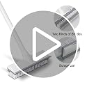 Floor Scrub Brush with Long Handle, 2 in 1 Scrape and Brush, Stiff Bristles for Cleaning Bathroom, Patio, Garage, Kitchen, Deck, Tile