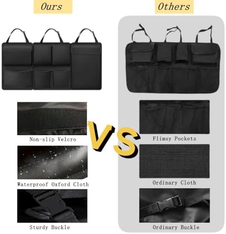 Car Trunk Organizer,Car Organizers and Storage Bag Backseat,7 Large Pockets