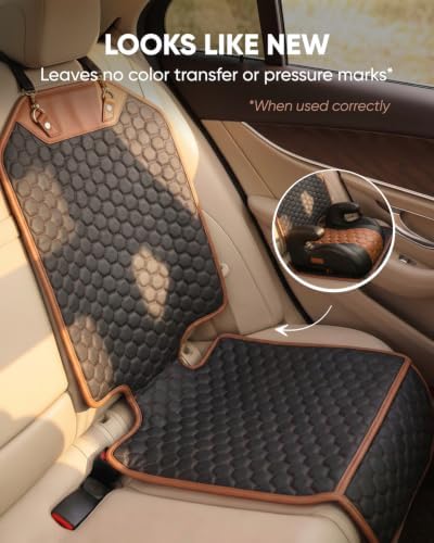 Premium Leather Car Seat Protector for Child Car Seat Cover from Dirt Scratches - Infant Car Seat Protector for Back Seat/Front Booster Seat Protector Under Baby Car Seat Waterproof 1pc Hexy