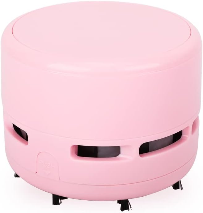 Mini Desk Vacuum Cleaner,Table Crumb Sweeper,Pink Desk Accessories,Portable Cleaning for Home, Office, Cars,Pet Hairs