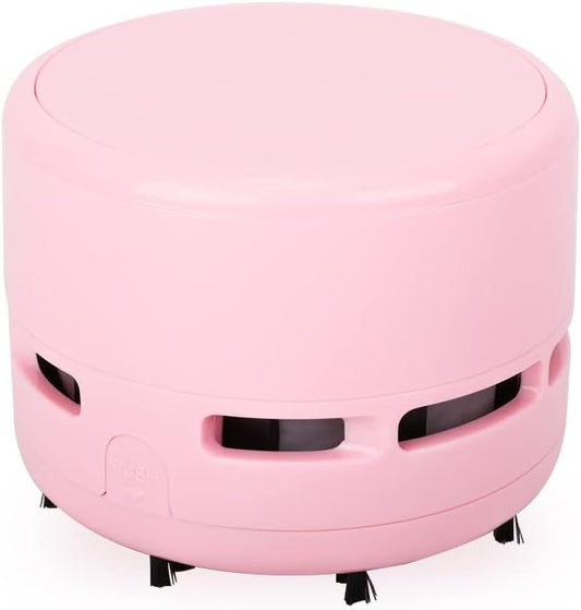 Mini Desk Vacuum Cleaner,Table Crumb Sweeper,Pink Desk Accessories,Portable Cleaning for Home, Office, Cars,Pet Hairs