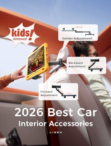 IPad Holder for Car Tablet Mount, 4 in 1 Adjust Arm Back Seat Stand