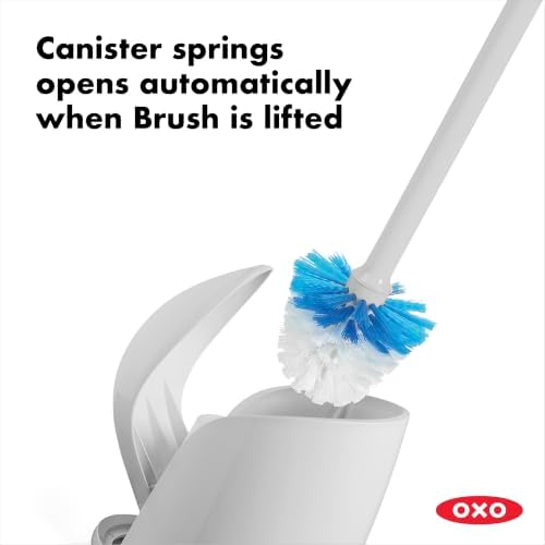 OXO Good Grips Compact Toilet Brush & Canister - Gray