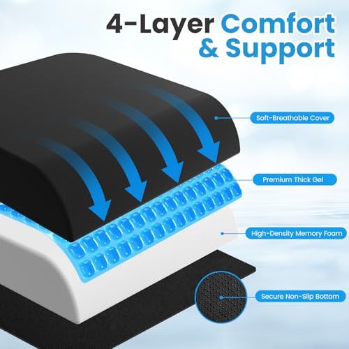Wheelchair Seat Cushion Cooling Gel Memory Foam Chair Cushion