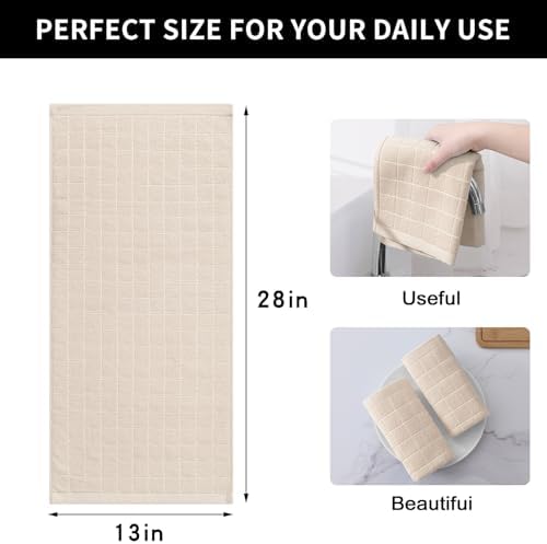100% Cotton Terry Kitchen Towels, 4 Pack, Beige