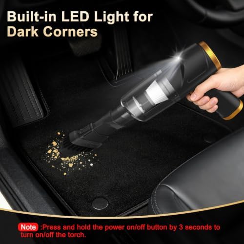 Handheld Vacuum, Small Car Vacuum, Cordless & Lightweight