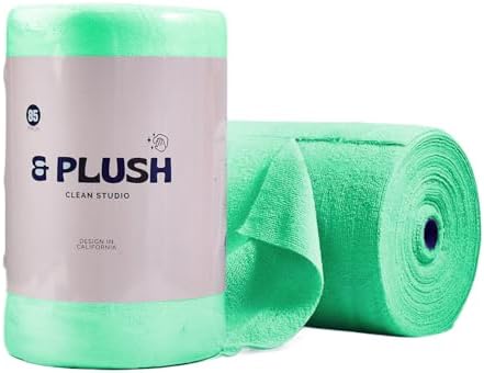 Microfiber Cleaning Cloth Roll - 85 Pack, Tear Away Microfiber Towels, 12" x 12", Reusable, Washable, Streak Free, Ultra Absorbent Dish Rags for Car, Home, Garage or Shop (Green)