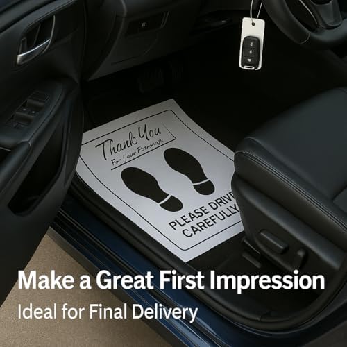 Disposable Paper Car Floor Mats – Heavy Duty Waterproof Auto Mats – Weather Resistant, Tear Resistant, Fits All Vehicles – Perfect for Dealerships, Detail Shops & Car Washes – 500 Pack