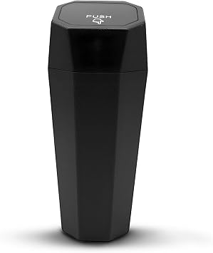 Zpana Car Trash Can with Lid, Mini Vehicle Cup Holder Garbage Bin, Leakproof Small Automotive Interior Organization Dust