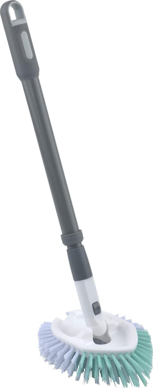 Tub & Tile Brush - Bathroom Cleaning Brush, Extendable Handle, All-Around Dual Bristles, Bristled Head, Non-Slip Grip