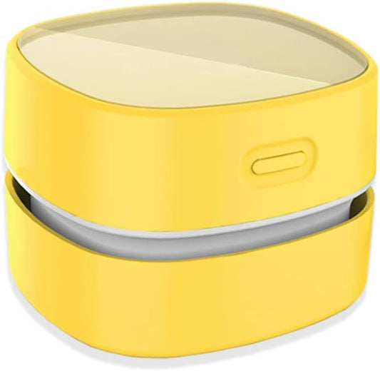 ODISTAR Desktop Vacuum Cleaner, Mini Table dust Sweeper Energy Saving,High Endurance up to 120 mins, Cordless&360º Rotatable Design for Cleaning Hairs,Crumbs,Computer Keyboard,Piano,car(Yellow)