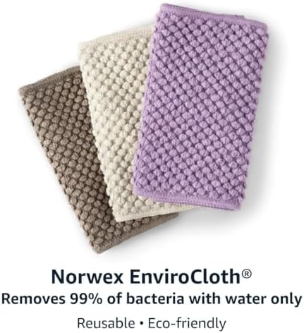 Norwex Counter Cloths 3 pack - Reusable Microfiber Cleaning Cloths - High Absorbency, Use with Water Only
