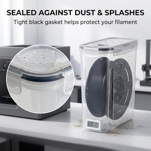 3D Printer Filament Storage Box, 6 Pack with Hygrometer & Desiccant