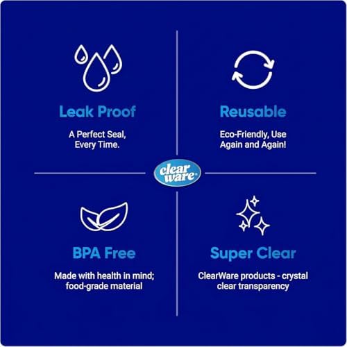 Double Zipper Storage Bags - Quart Size - 300 Count, (4 Packs of 75), Reusable Thick Food Storage Bags, BPA Free - Resealable Containers for Lunch, Snacks, Meals
