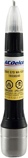 Genuine GM ACDelco 2-in-1 Touch Up Paint Bottle Bright Yellow G7D WA131X & Clear Coat