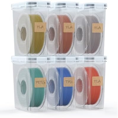 Filament Storage Box - 6 Pack Filament Container for 3D Printing Sealing and Protection - Portable Storage Box with Desiccants&Label for Home&Office,Water-Proof and Dust-Proof 4.0L(9.03*8*3)