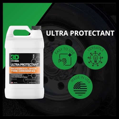 Ultra Protectant Tire Shine Spray – Water-Based High Gloss Tire Dressing | Long Lasting UV Protection for Rubber & Vinyl | No Sling | Made in USA |1 Gallon