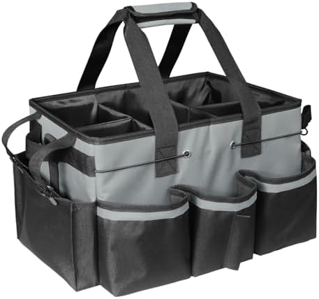 Cleaning Caddy Bag Wearable,Cleaning Caddy Supplies Organizer (Grey)