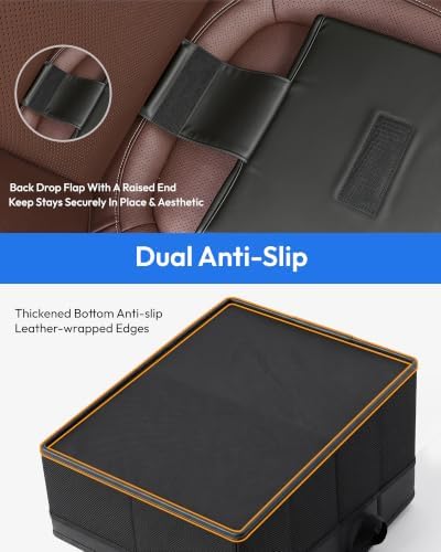 Support Up to 35 lbs Leather Car Organizer for Backseat, Non-Slip