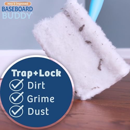 Lightweight Home Cleaning Essential, Perfect for Baseboards, Moldings & Walls, Glide & Wipe Trapping & Locking Dirt & Dust | As Seen on TV, (1 & 3 Reusable Pads)