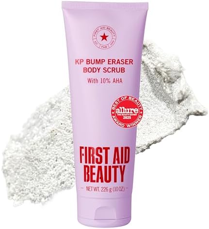 First Aid Beauty KP Bump Eraser Body Scrub, 10% AHA Body Exfoliator