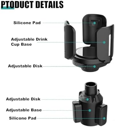 Car Cup Holder Expander, All Purpose Cup Holder Adapter with Adjustable Base, Auto Cup Organizer Expander Holder Compatible with 3.04" to 5.25" Bottles, Mugs, Drinks, Foods (2 PCS)