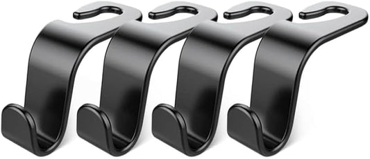 Car Seat Headrest Hook 4 Pack Hanger Storage Organizer Universal for Handbag Purse Coat fit Universal Vehicle Car Black 