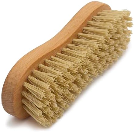 Peanut Scrub Brush, Wooden Hand Cleaning Brush, Stiff Nylon, 2 Pack