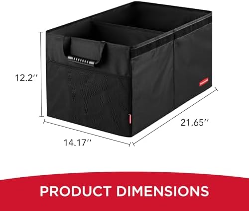Car Organizer, Collapsible Trunk Organizer, Multi-Compartment Car Storage Organization for Car Accessories, 2 Compartments With Cover, 21.65"*14.17"*12.2"