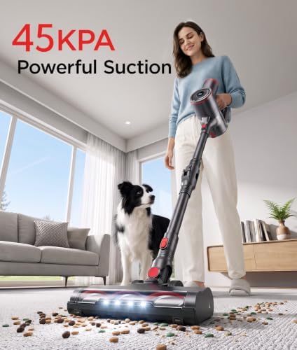 Cordless Vacuum Cleaner with Bendable Wand 45 KPA 45Mins Runtime 6-in-1