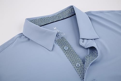 Mens Golf Shirt Quick-Dry Solid Short Sleeve Polo Shirts