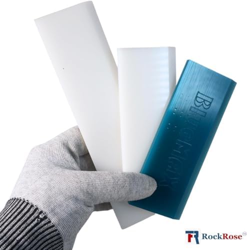 RockRose BlueMax Squeegee Replacement Blade - Professional Window Tinting Tool High Pressure Vinyl Wrap Applicator for Multi Handles Auto Detailing & Water Removal Blade Pack 4 Units