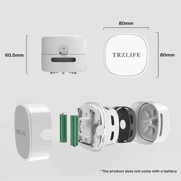 TRZLIFE USB Rechargeable Mini Desk Crumb Vacuum, Portable Cordless Desktop Cleaner for Keyboard, Desktop, Countertop, Drawer, Ideal Office Accessory Ideal Gift, White