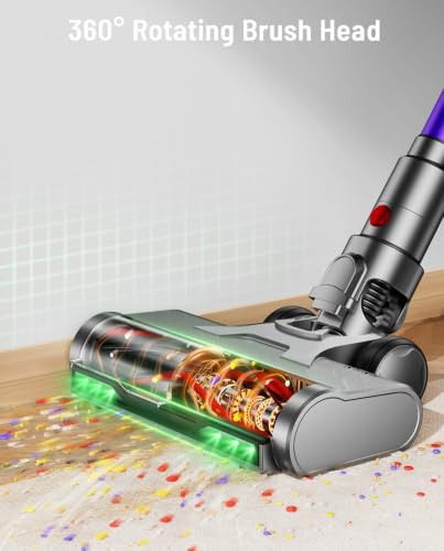 Cordless Vacuum Cleaner, 650W 60KPA 70Min Powerful Vacuum Cleaners for Home, Self-Standing Stick Vacuum Cordless Rechargeable/Anti-Tangle/OLED Screen/1.8L Cup for Home Pet Hair/Carpet/Hardwood Floor