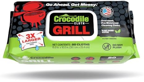 Grill Plant-Based Food Safe Cleaning Wipes, 80 Count