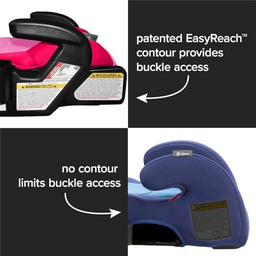 Diono Connect3 RXT Backless Booster, Pack of 2, Slim Fit 3-Across in Many Mid-Sized Sedans and SUVs, for Children from 40-120 lbs., Lightweight with Latch connectors, Pink Cotton Candy