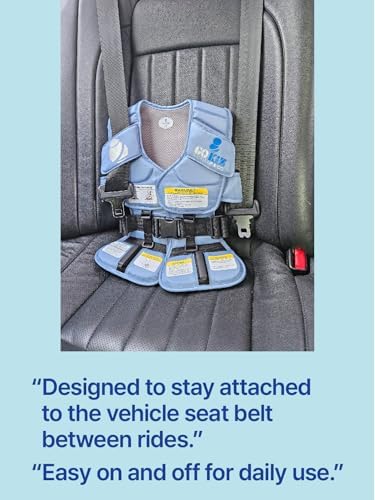801 Child Restraint Vest – Lightweight Portable Car Seat Belt Positioner, Travel Safety Harness (Ages 3–6, Light Blue)
