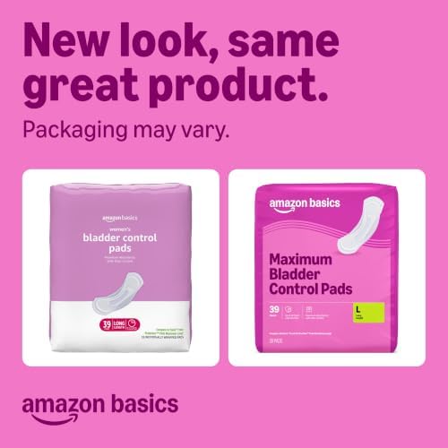 Incontinence Pads for Women, Postpartum, Long, Maximum Absorbency, Bladder Control, Unscented, 78 Count (2 Packs of 39), Packaging May Vary