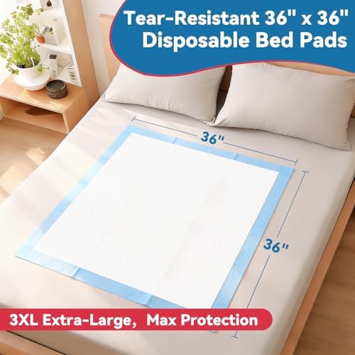 36" x 36" Tear-Resistant Chucks Pads Disposable 50 Count