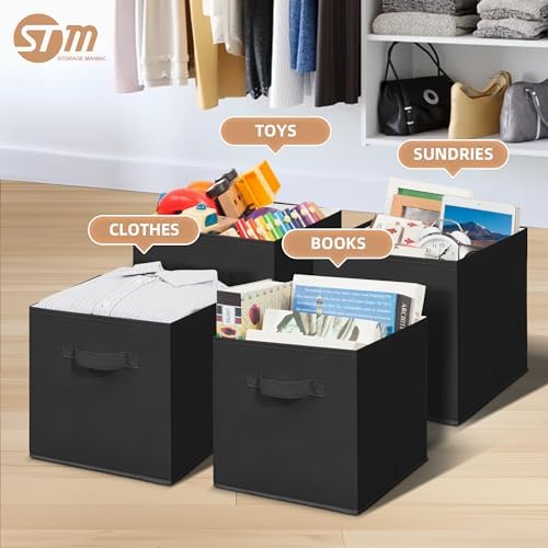 Storage Cubes, 11 Inch 6 Pack Collapsible Fabric Shelf Bins