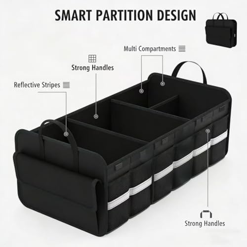 100L Car Trunk Organizer,Foldable Organizer for SUV & Sedans