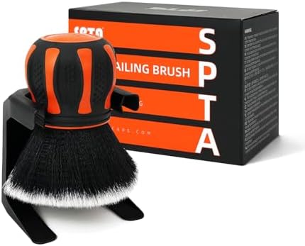Ultra Soft Detailing Brush, Car Detail Brush, Orange Handle XL Synthetic Brush - Ultra Soft Bristles, Comes with Storage Rack, Covers Large Area Inside or Outside Vehicles